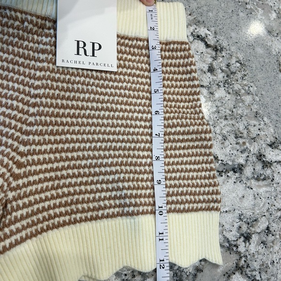 Rachel Parcell High Waist Knit Shorts - Brown and Cream - Picture 2 of 5